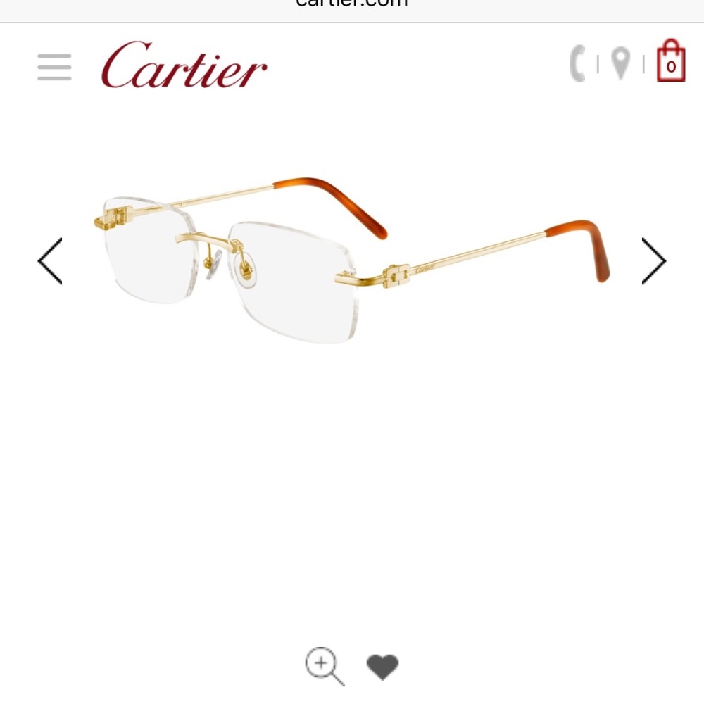 18kt solid gold cartier glasses